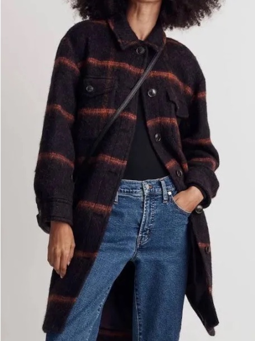 Madewell Long Shirt-Jacket in Windowpane
